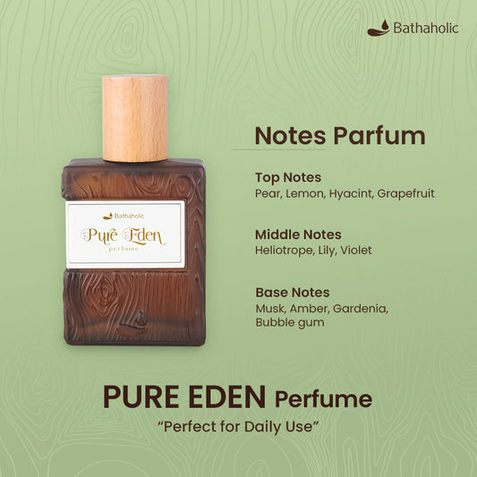 Bathaholic Pure Eden Parfum - Floral Fruity Wangi Segar, Lembut, Natural & Tahan Lama