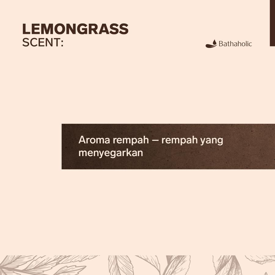 Bathaholic - Body Scrub Cream Lemongrass - Lulur Cream Eksfoliasi Tubuh Mencerahkan, Melembutkan dan Mengangkat Sel Kulit Mati