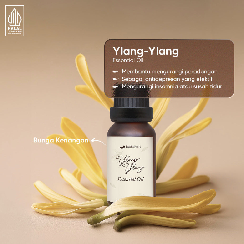 Bathaholic - Ylang-Ylang Pure Essential Oil / Aromatherapy Pengharum Ruangan Relaksasi Tidur Nyenyak