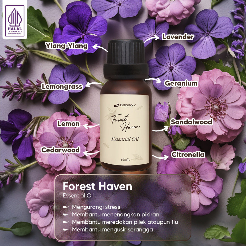 Bathaholic - Forest Haven Pure Essential Oil / Minyak Aromatherapy Pengharum Ruangan Aroma Menenangkan Segar Alami