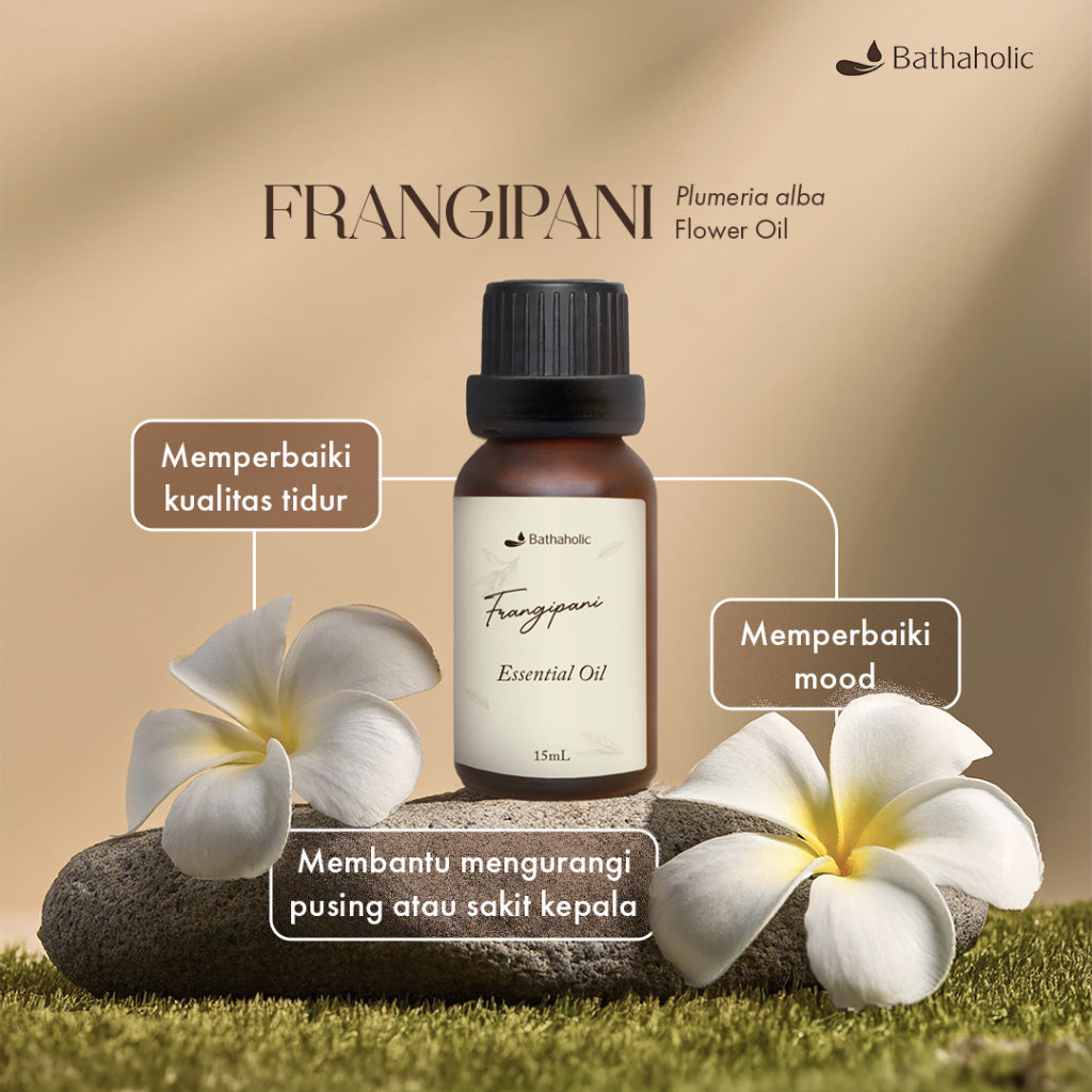 Bathaholic - Frangipani Essential Oil / Minyak Aromatherapy Prengharum Ruangan untuk Relaksasi & Mood Booster