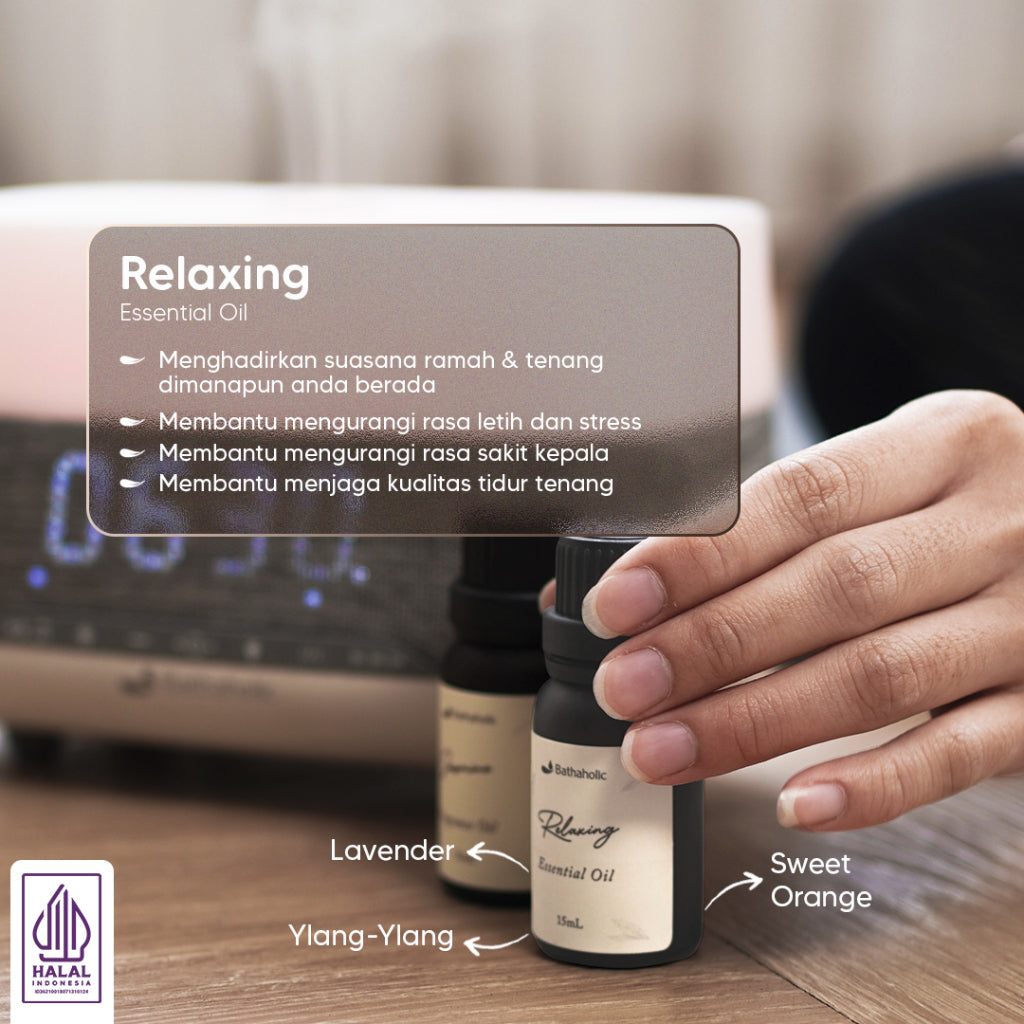 Bathaholic - Relaxing Pure Essential Oil Minyak Aromatherapy Pengharum Ruangan Menenangkan, Tidur Nyenyak & Bebas Stres 100% Alami