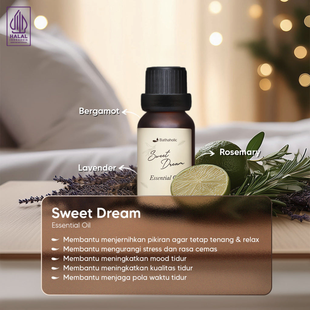 Bathaholic - Sweet Dream Pure Essential Oil / Aromatherapy Pengharum Ruangan, Tidur Nyenyak & Menenangkan