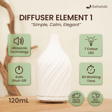 Load image into Gallery viewer, Bathaholic Diffuser Element 1 – Aromatherapy Diffuser Elegan &amp; Minimalis | LED 7 Color | Ruangan Lebih Tenang &amp; Wangi