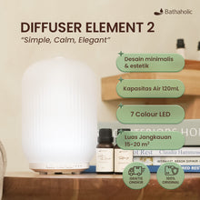 Load image into Gallery viewer, Bathaholic Diffuser Element 2 – Aromatherapy Diffuser Elegan &amp; Minimalis | LED 7 Color | Ruangan Lebih Tenang &amp; Wangi