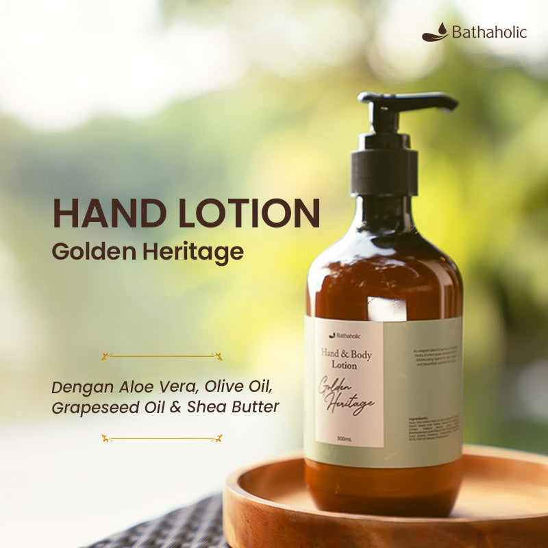 Bathaholic Golden Heritage - Hand & Body Lotion 500ml | Pelembap Kulit Kering & Skin Barrier