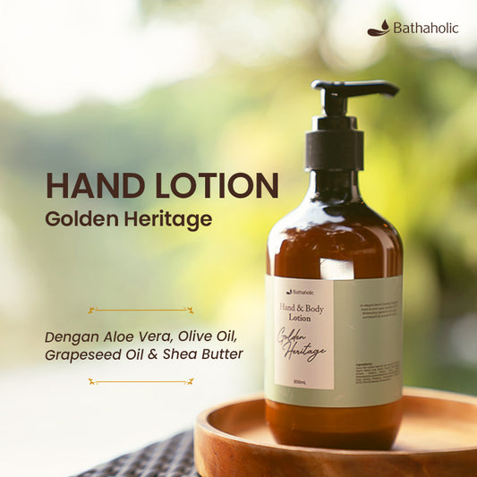 Bathaholic Golden Heritage - Hand & Body Lotion 500ml | Pelembap Kulit Kering & Skin Barrier