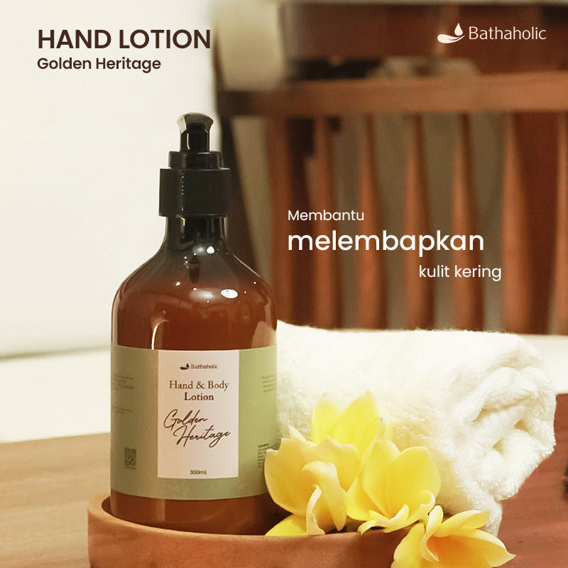Bathaholic Golden Heritage - Hand & Body Lotion 500ml | Pelembap Kulit Kering & Skin Barrier