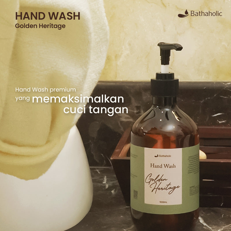 Bathaholic Golden Heritage - Hand Wash 500ml | Sabun Cuci Tangan Lembut & Melembapkan