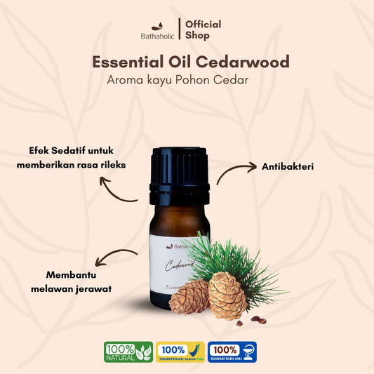 Bathaholic - Cedarwood 5ml Essential Oil / Minyak Aromatherapy Pengharum Ruangan Mini Package