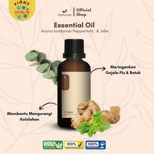 Bathaholic - Clarity Pure Essential Oil / Aromatherapy Pengharum Ruangan Untuk Relaksasi & Tingkatkan Mood