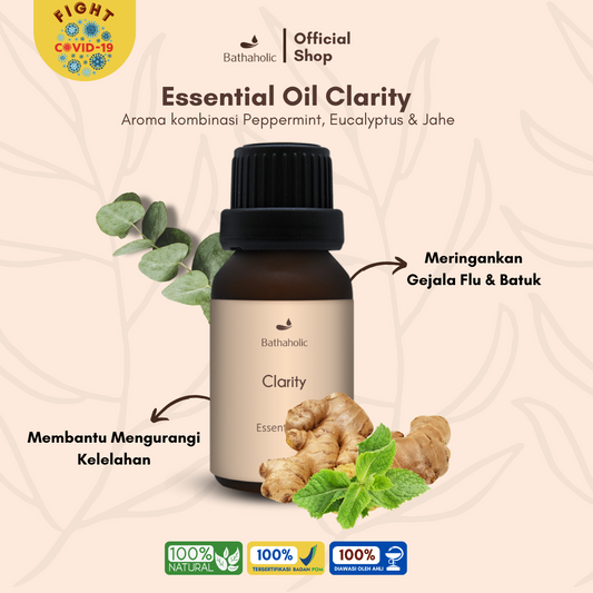 Bathaholic - Clarity Pure Essential Oil / Aromatherapy Pengharum Ruangan Untuk Relaksasi & Tingkatkan Mood