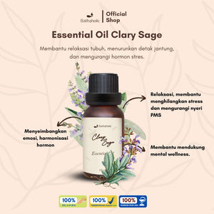 Bathaholic - Clary Sage Essential Oil Pure Essential Oil / Minyak Aromatherapy Pengharum Ruangan