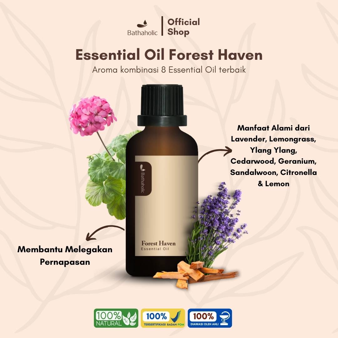 Bathaholic - Forest Haven Pure Essential Oil / Minyak Aromatherapy Pengharum Ruangan Aroma Menenangkan Segar Alami