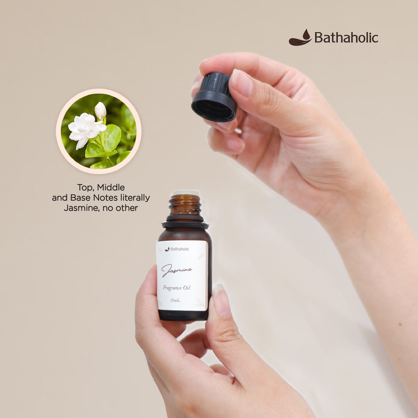 Bathaholic - Jasmine Fragrance Oil / Minyak Aromatherapy Pengharum Ruangan Menenangkan & Elegan