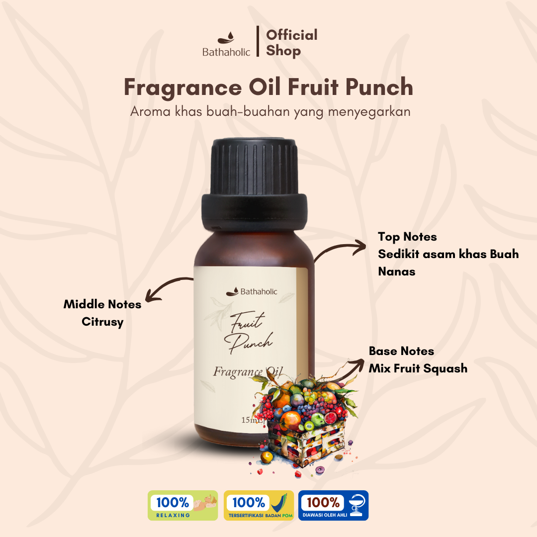 Bathaholic Fruit Punch 15ml Fragrance Oil Minyak Diffuser