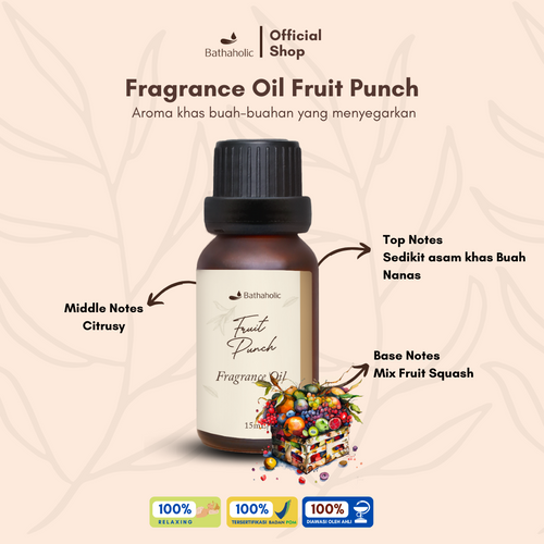Bathaholic - Fruit Punch 15ml Fragrance Oil / Minyak Diffuser Oil Aromatherapy Pengharum Ruangan