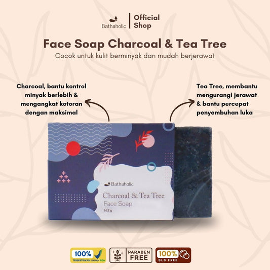 Bathaholic - Charcoal Tea Tree Face Soap
