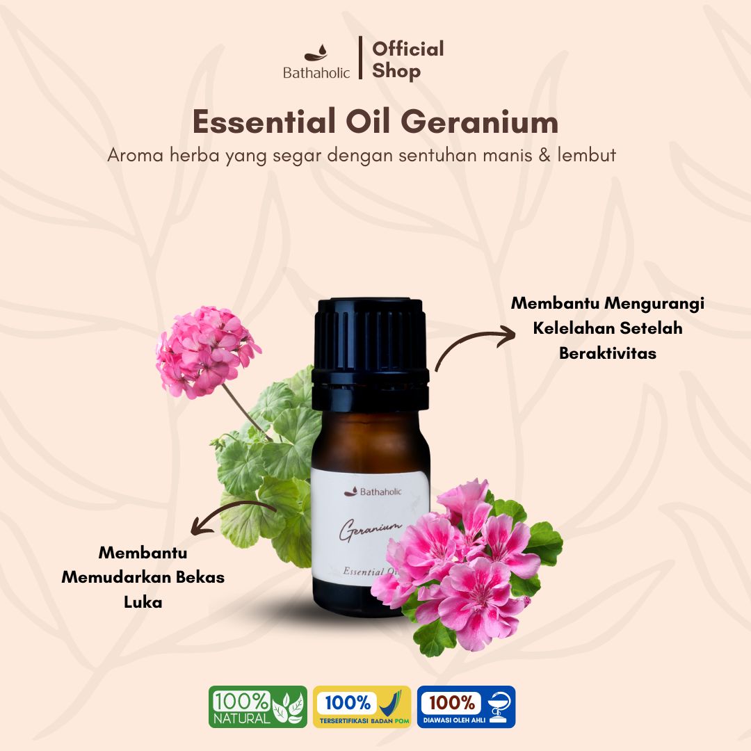 Bathaholic Geranium 5ml Essential Oil / Minyak Aromatherapy Pengharu