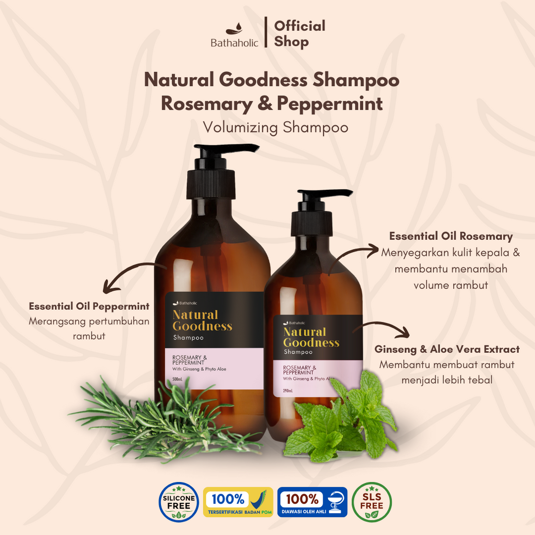 Bathaholic - Natural Goodness Rosemary & Peppermint Shampoo