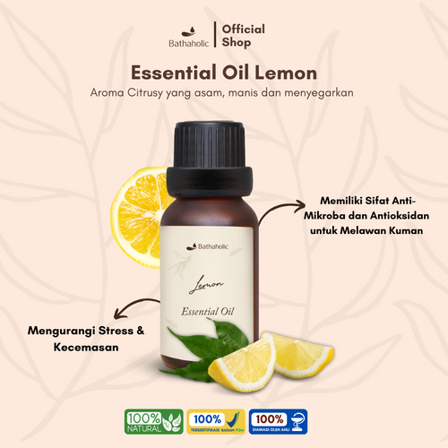 Bathaholic - Lemon Pure Essential Oil / Minyak Aromatherapy Pengharum Ruangan