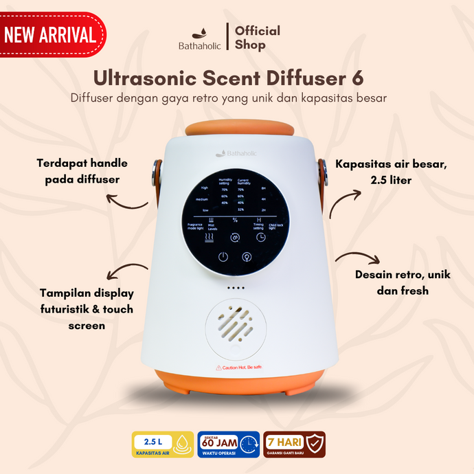 Bathaholic - Diffuser Humidifier Ultrasonic Scent Diffuser 6 Aromatherapy Pengharum Ruangan - USD 6