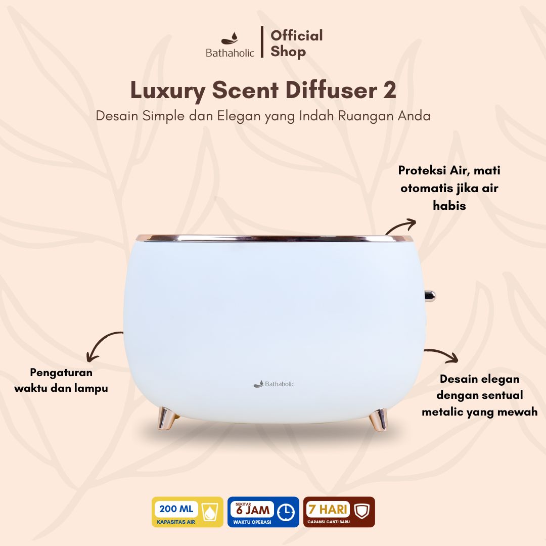Bathaholic - Diffuser Air Humidifier Luxury Scent 2 200ml Aromatherapy Oil Pengharum Ruangan