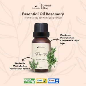 Bathaholic - Rosemary Pure Essential Oil / Minyak Aromatherapy Pengharum Ruangan