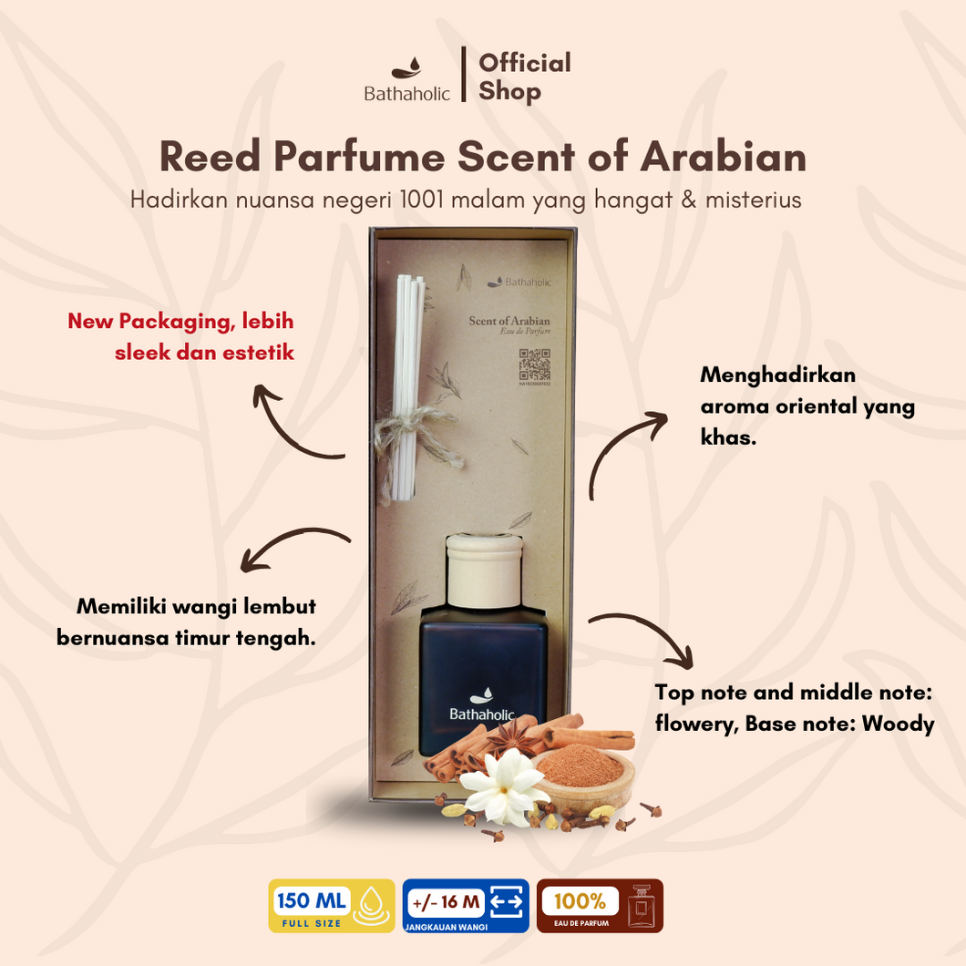 Bathaholic - Reed Diffuser Scent of Arabia 150ml Best Collection - Pengharum Ruangan Aromatherapy