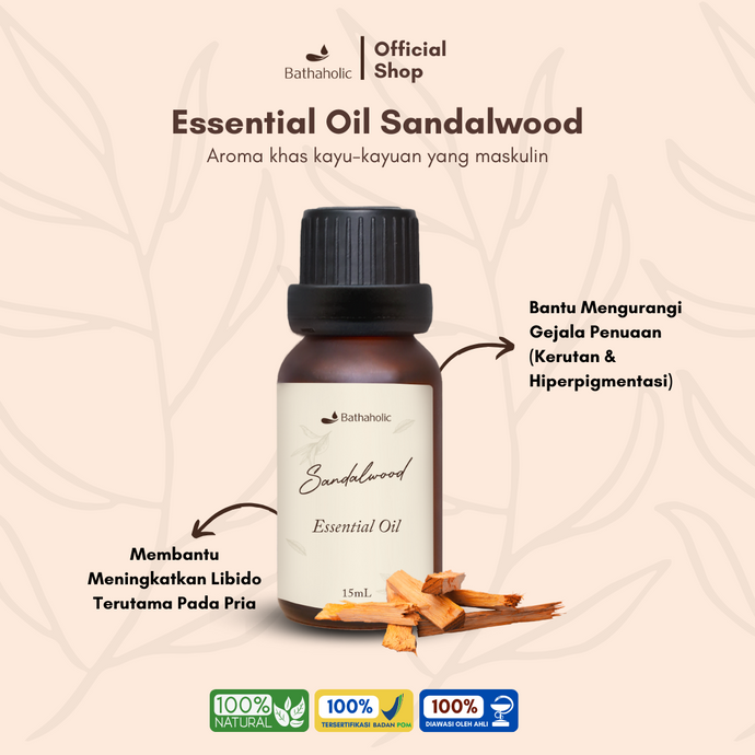 Bathaholic - Sandalwood Pure Essential Oil / Minyak Aromatherapy Pengharum Ruangan