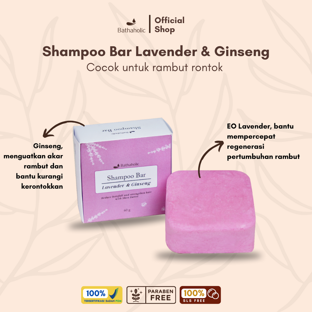 Bathaholic - Lavender & Ginseng Shampoo Bar