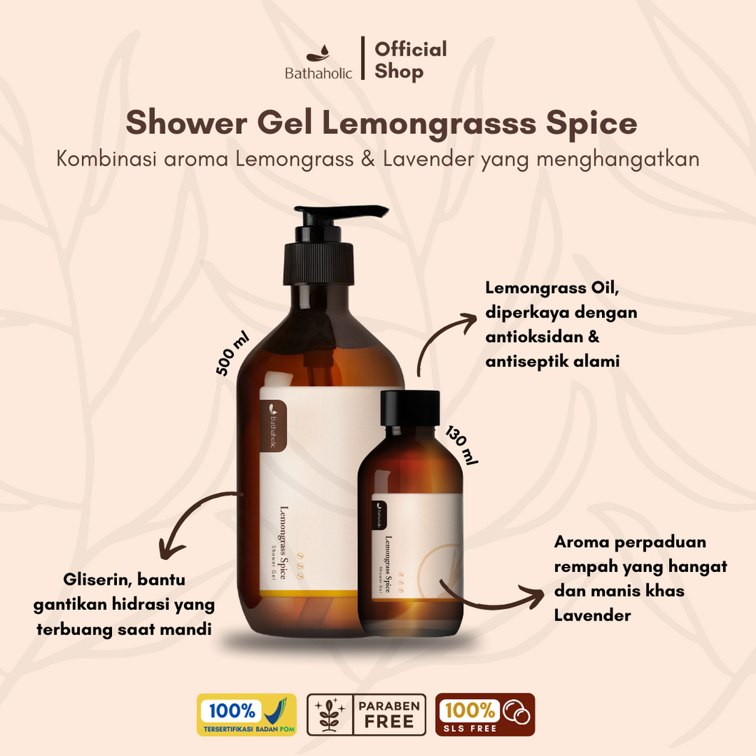 Bathaholic - Lemongrass Spice Shower Gel 130ml