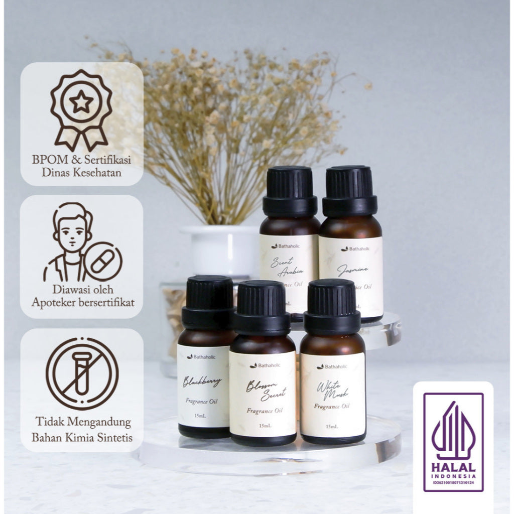 Bathaholic - Jasmine Fragrance Oil / Minyak Aromatherapy Pengharum Ruangan Menenangkan & Elegan