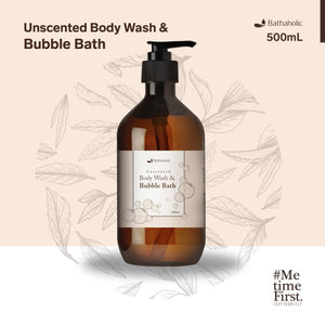 Bathaholic - Unscanted Body Wash & Bubble Bath 500ml