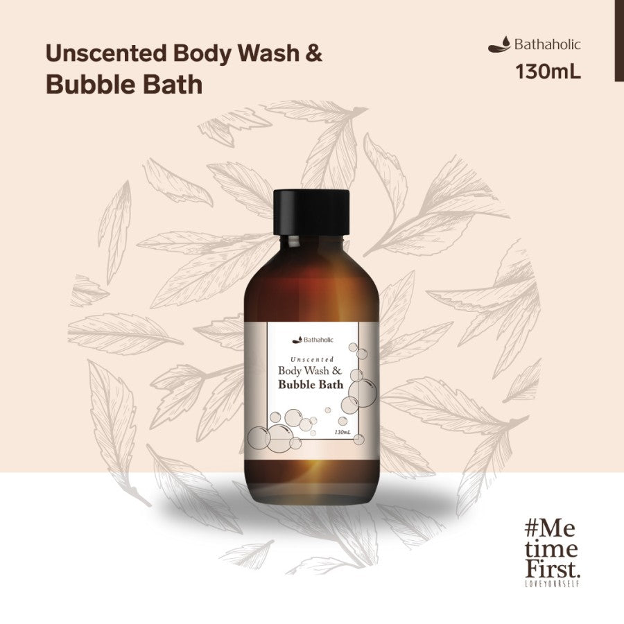 Bathaholic - Unscanted Body Wash & Bubble Bath 130ml