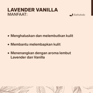 Bathaholic - Body Scrub Cream Lavender Vanilla - Lulur Cream Eksfoliasi Tubuh Mencerahkan, Melembutkan dan Mengangkat Sel Kulit Mati