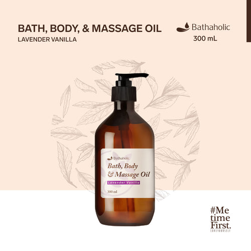Bathaholic - Lavender Vanilla Bath,Body & Massage Oil 300ml