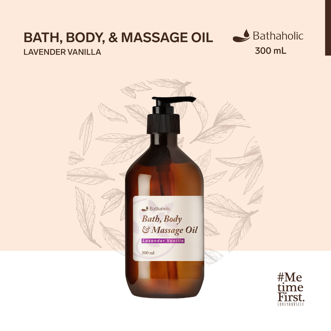 Bathaholic - Lavender Vanilla Bath,Body & Massage Oil 300ml