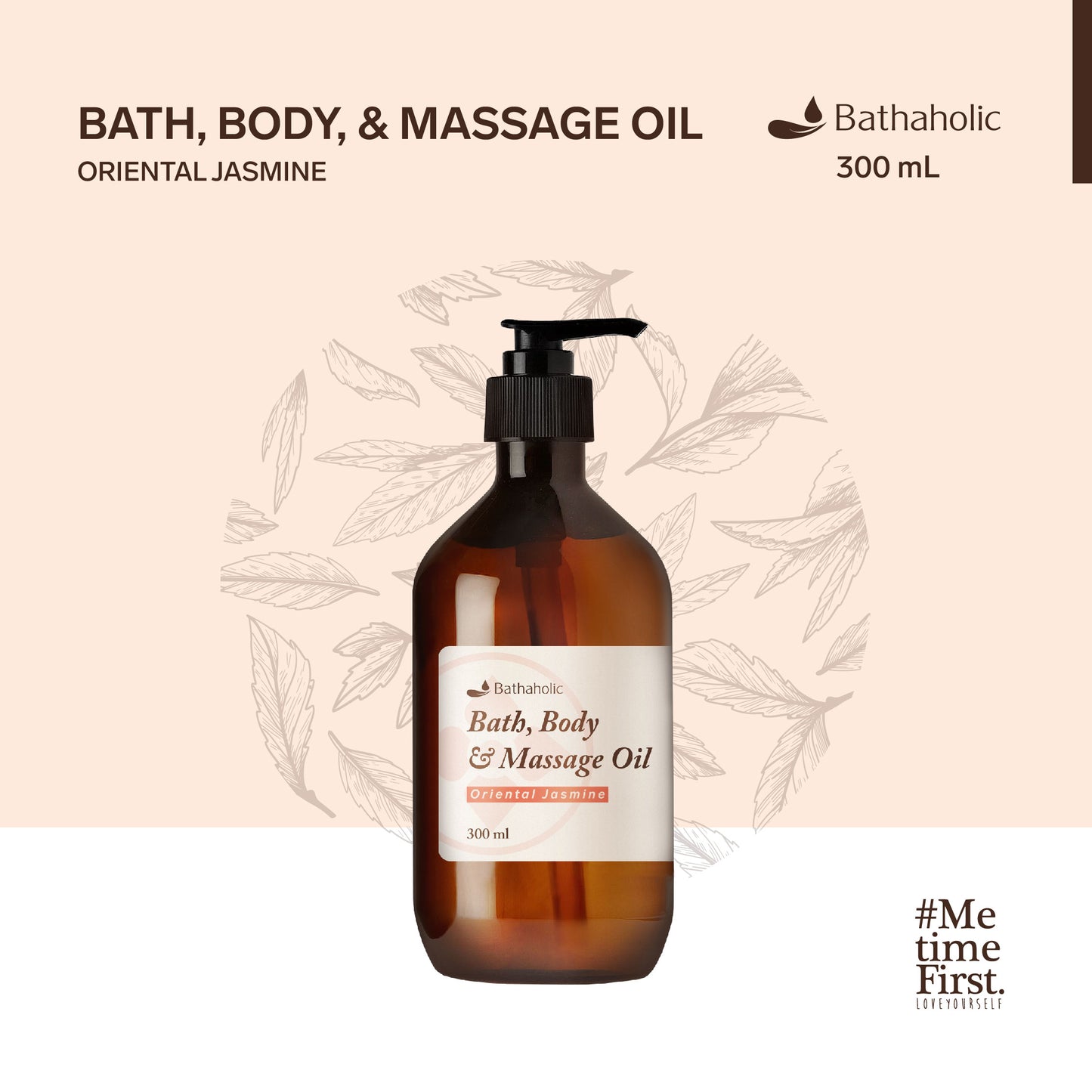 Oriental Jasmine Bath, Body & Massage Oil 300ml